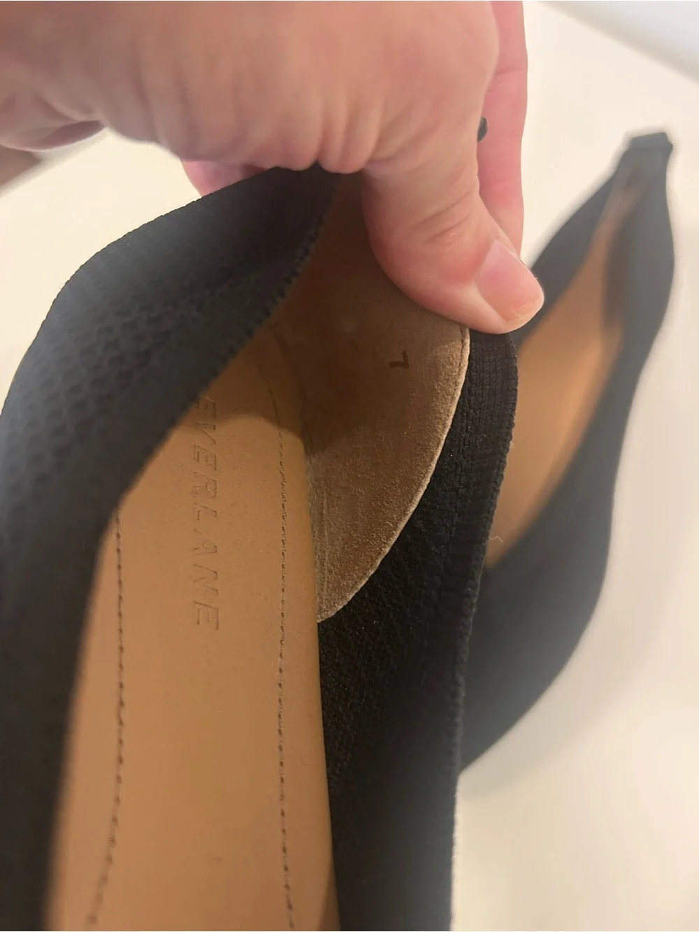 Everlane The 40 hour flat In black re-Knit Pointed-Toe Women's Flats